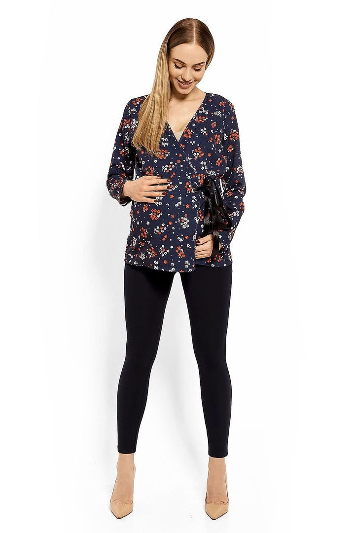 Envelope Neckline Blouse with Adjustable Tie - Ludowika 