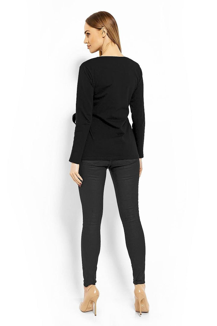 Envelope Neckline Blouse with Adjustable Tie - Ludowika 