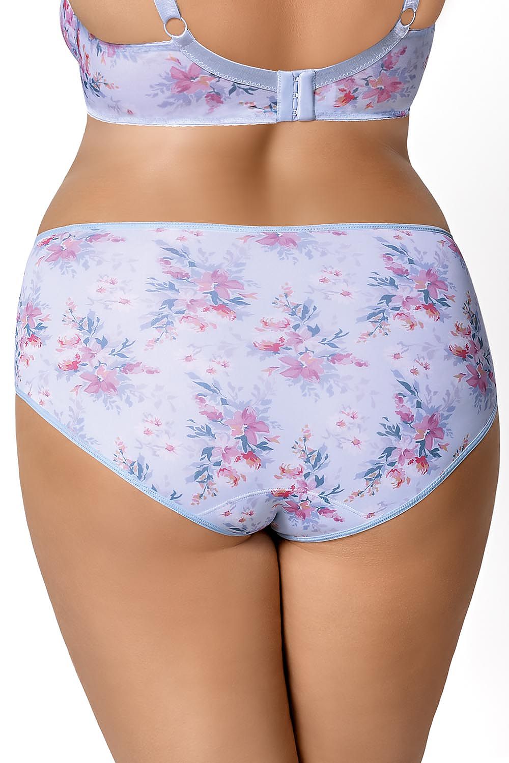 Classic Full Briefs with Floral Print and Tulle Details