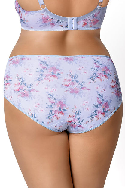 Classic Full Briefs with Floral Print and Tulle Details