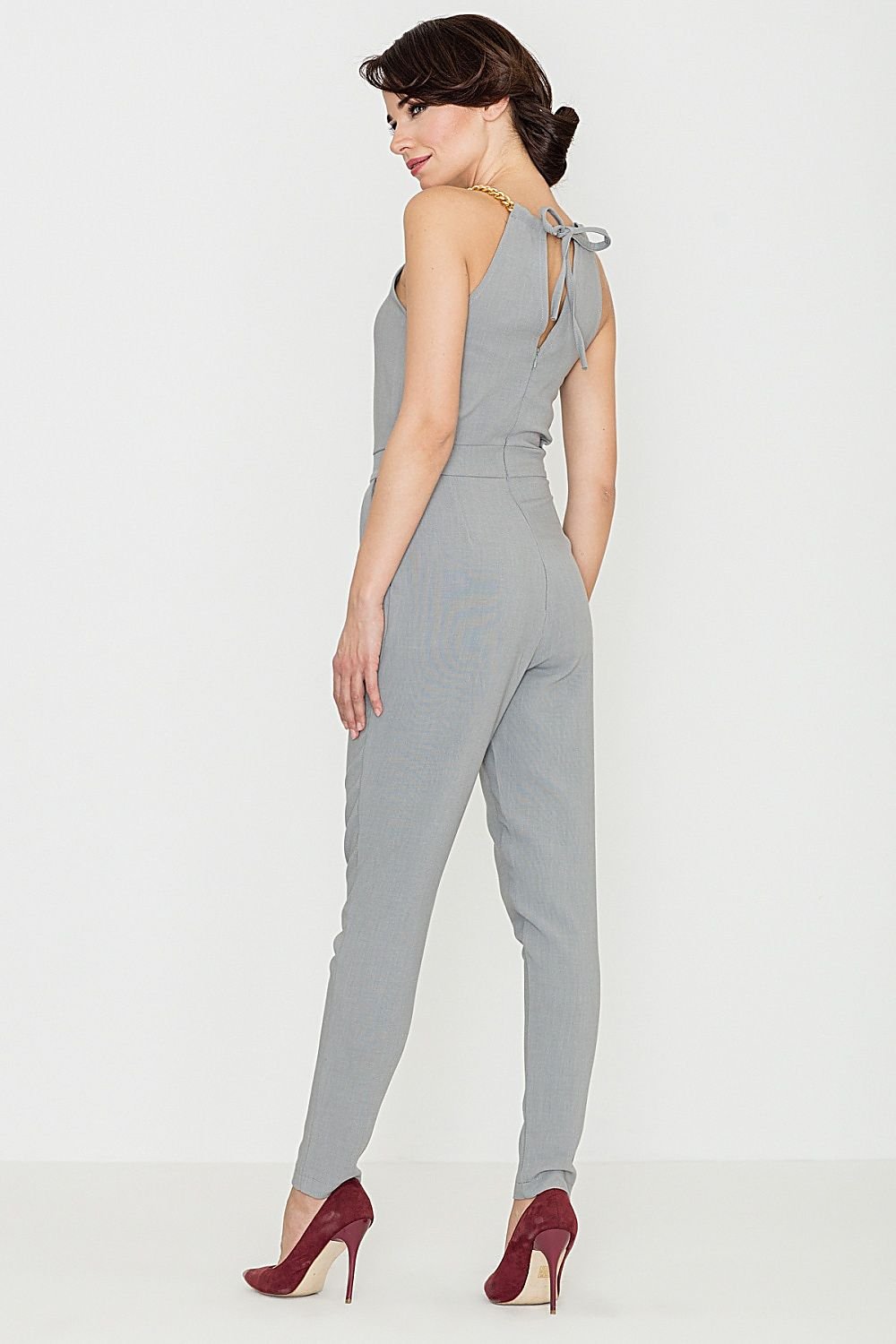 Chic Tapered-Leg Jumpsuit with Chain Detail