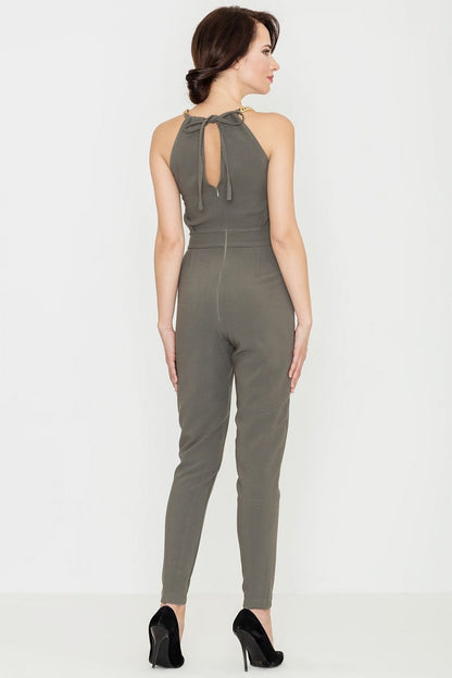 Chic Tapered-Leg Jumpsuit with Chain Detail