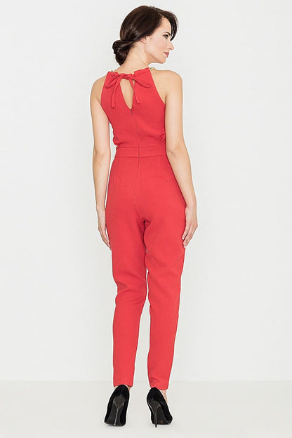 Chic Tapered-Leg Jumpsuit with Chain Detail