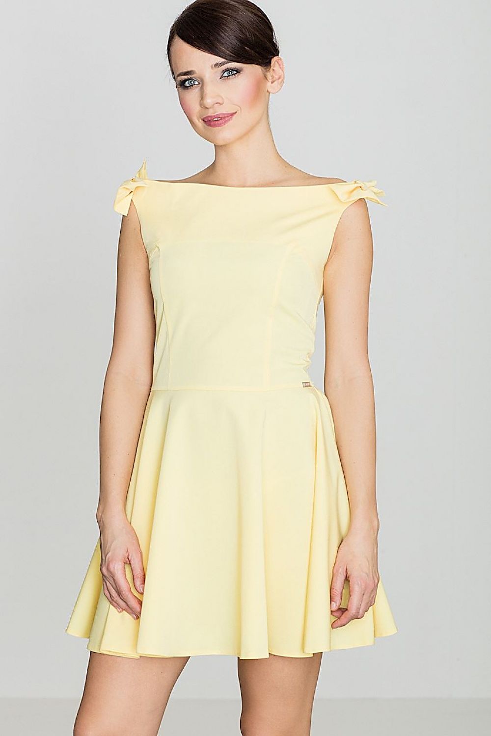 Sleeveless Dress with Bow Shoulder Accents