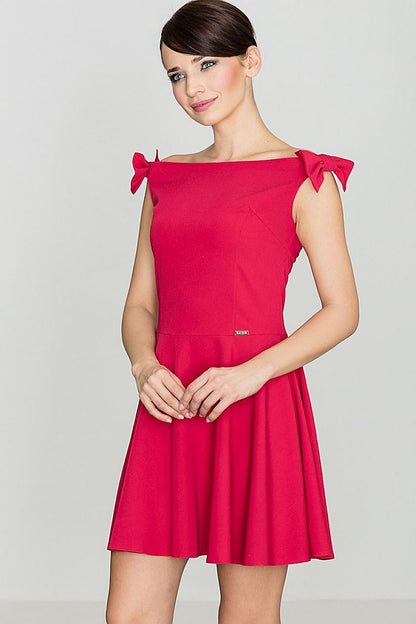 Sleeveless Dress with Bow Shoulder Accents