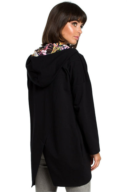 Oversized Hoodie with Print Detail and Side Pockets