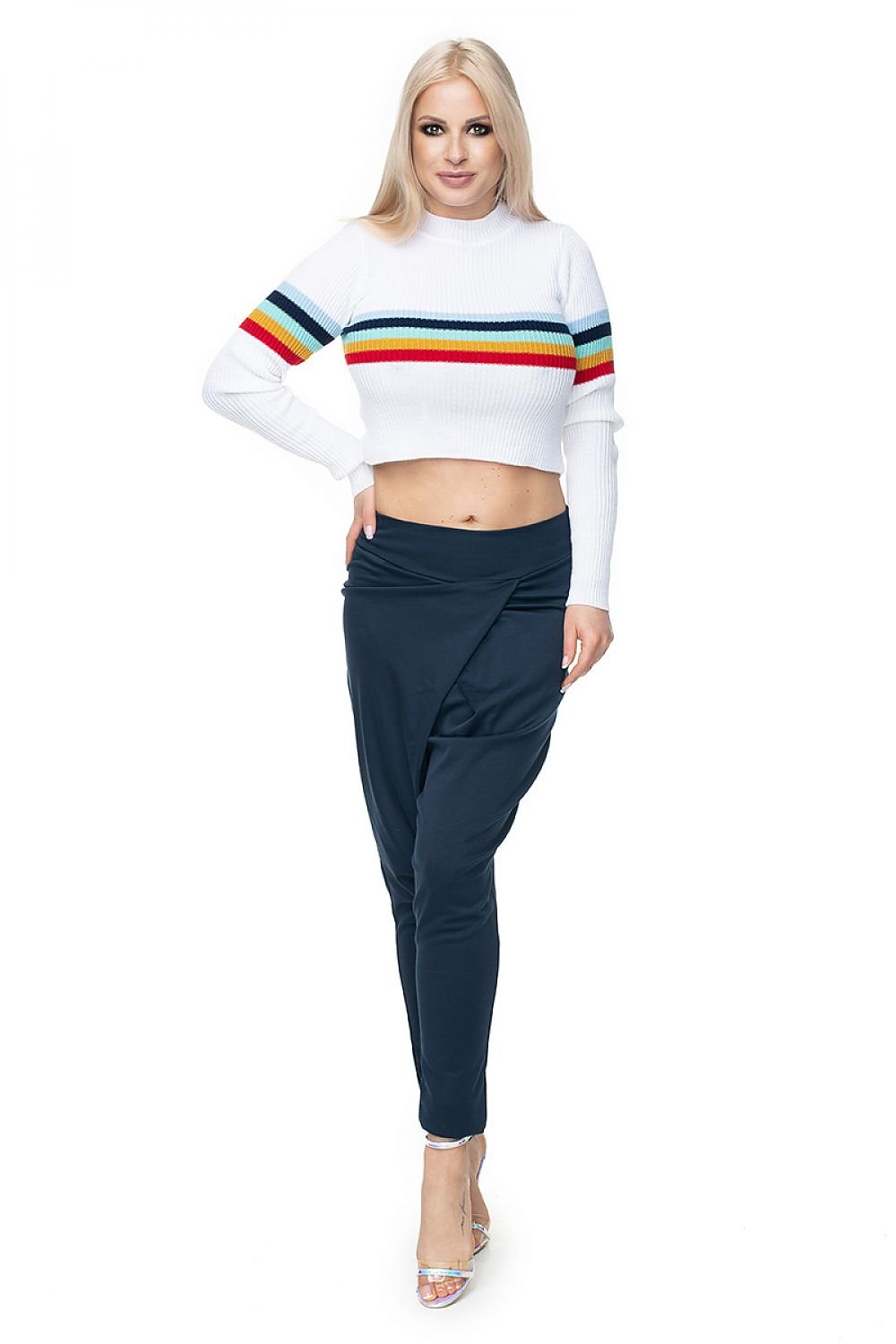 Multicolor Striped Turtleneck Sweater