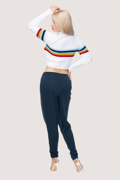 Multicolor Striped Turtleneck Sweater