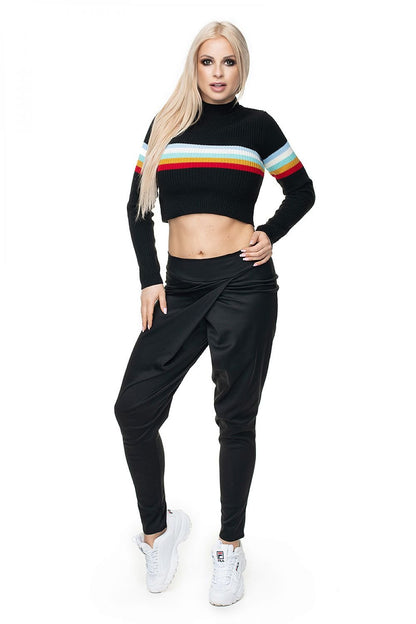 Multicolor Striped Turtleneck Sweater