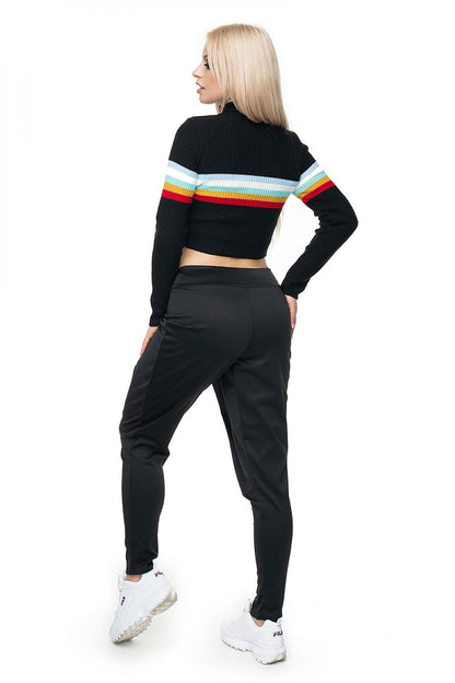 Multicolor Striped Turtleneck Sweater