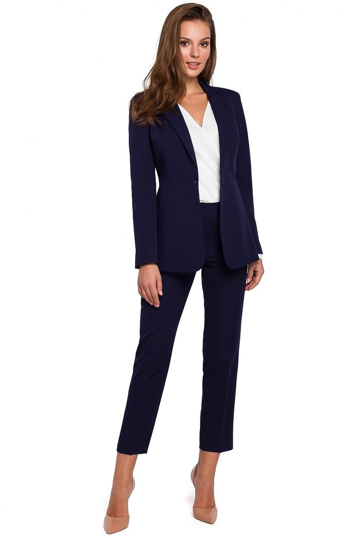 Stylish Slim-Fit Lined Jacket with One-Button Closure for a Chic Suit Look - Ludowika 