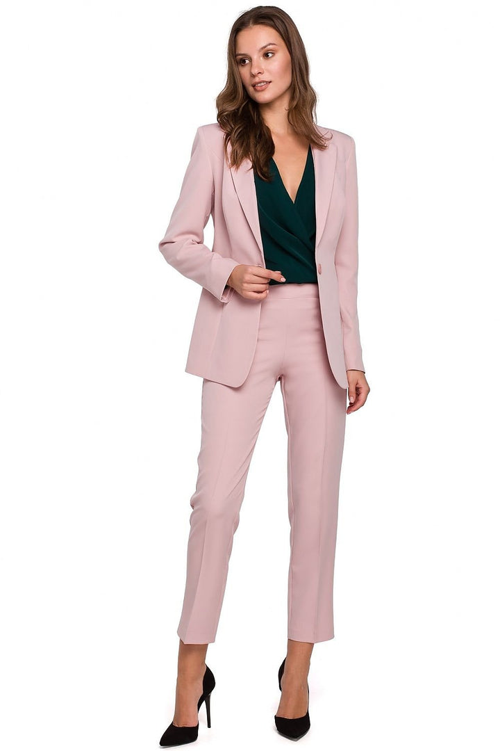 Stylish Slim-Fit Lined Jacket with One-Button Closure for a Chic Suit Look - Ludowika 