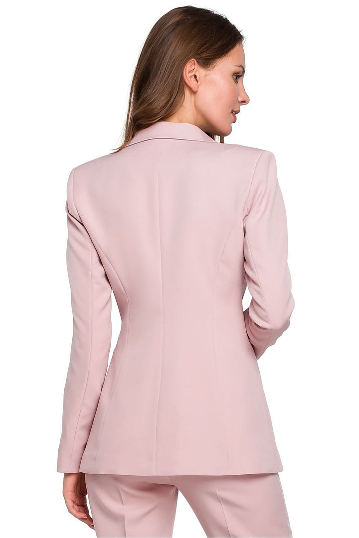 Stylish Slim-Fit Lined Jacket with One-Button Closure for a Chic Suit Look - Ludowika 