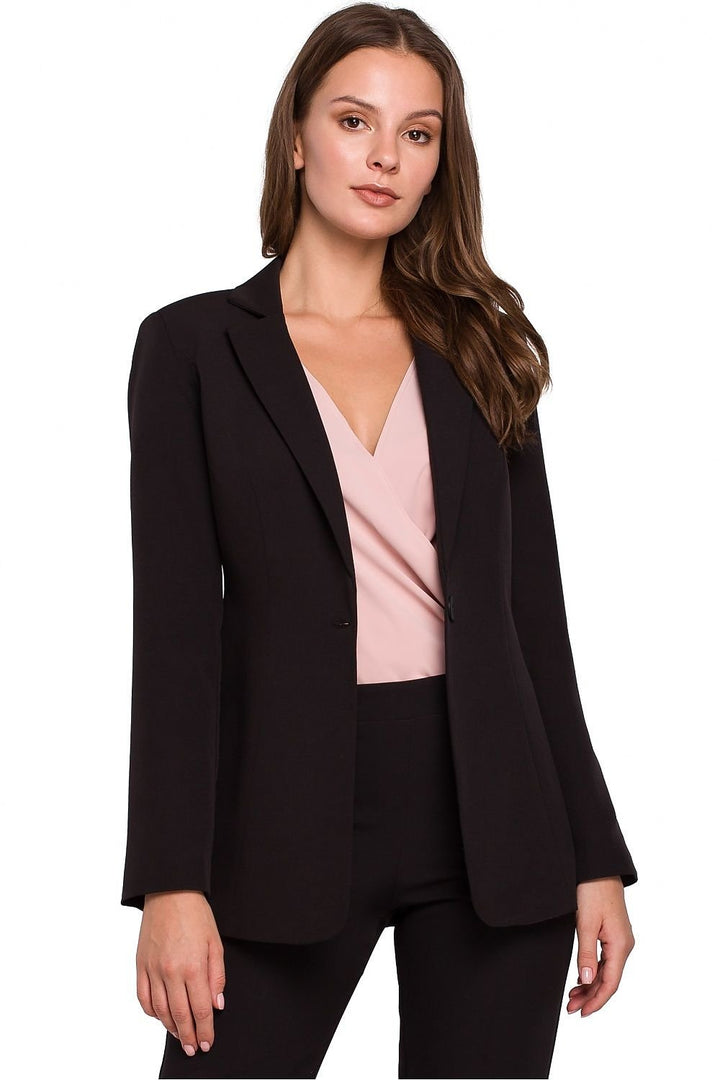 Stylish Slim-Fit Lined Jacket with One-Button Closure for a Chic Suit Look - Ludowika 