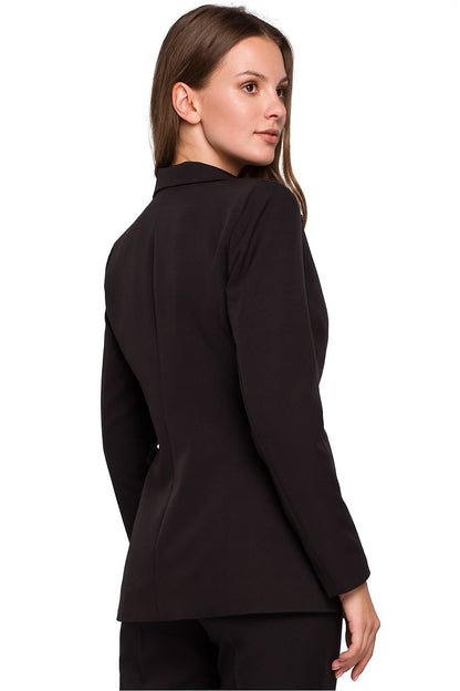 Veste élégante doublée coupe slim avec fermeture à un bouton pour un look costume chic