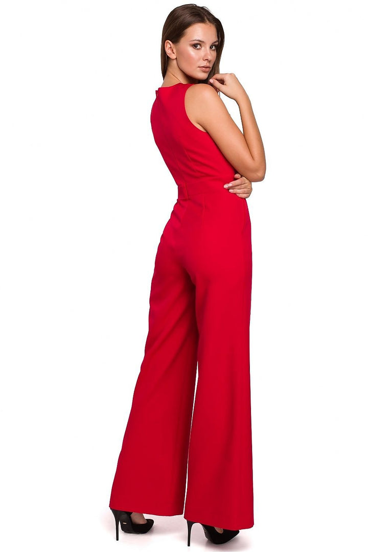 Modern Cross-Strap Overalls with Flared Trousers and Feminine Silhouette - Ludowika 