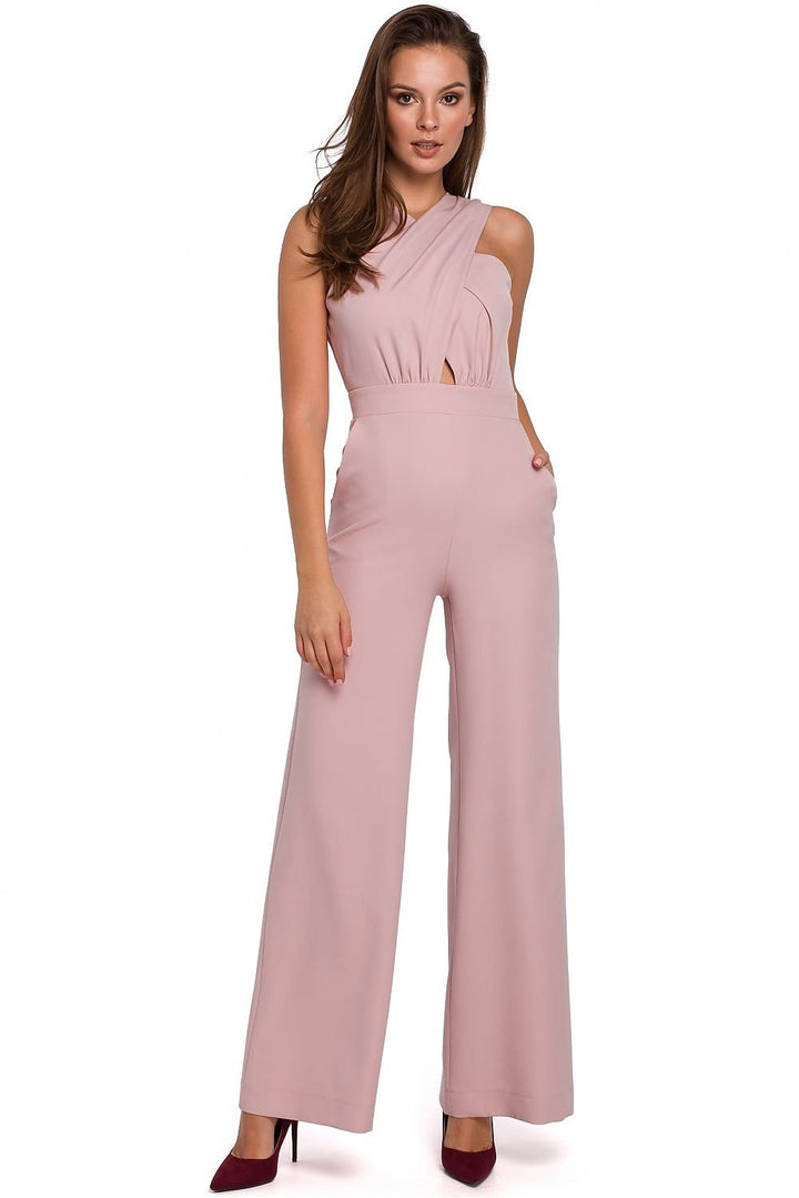 Modern Cross-Strap Overalls with Flared Trousers and Feminine Silhouette - Ludowika 