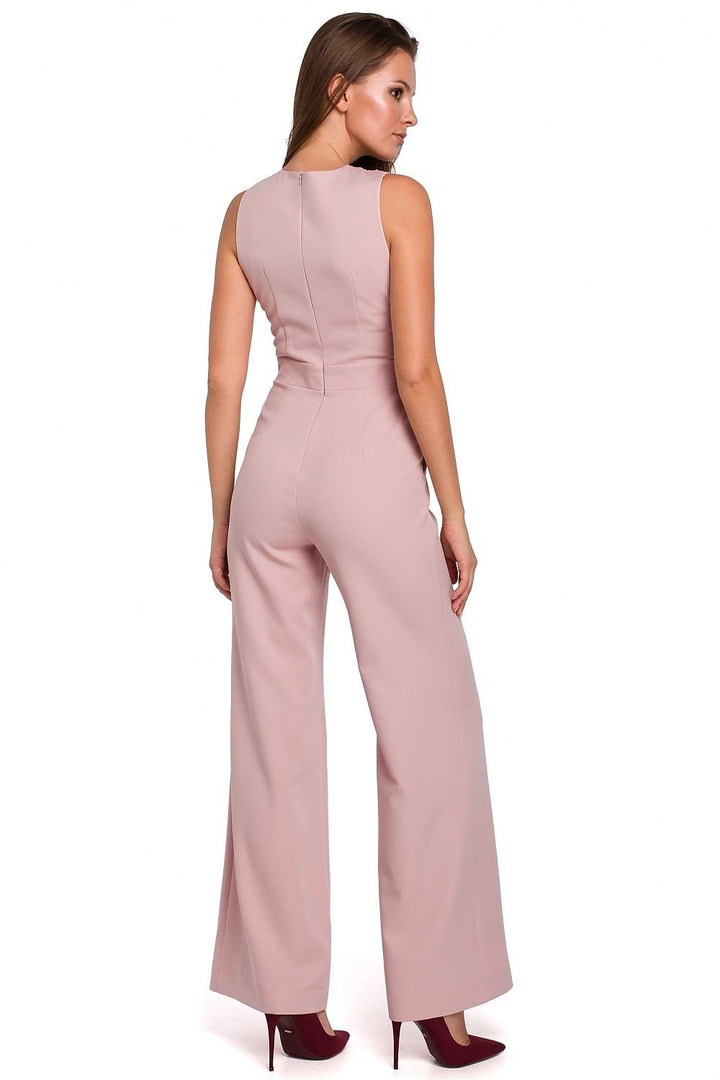 Modern Cross-Strap Overalls with Flared Trousers and Feminine Silhouette - Ludowika 