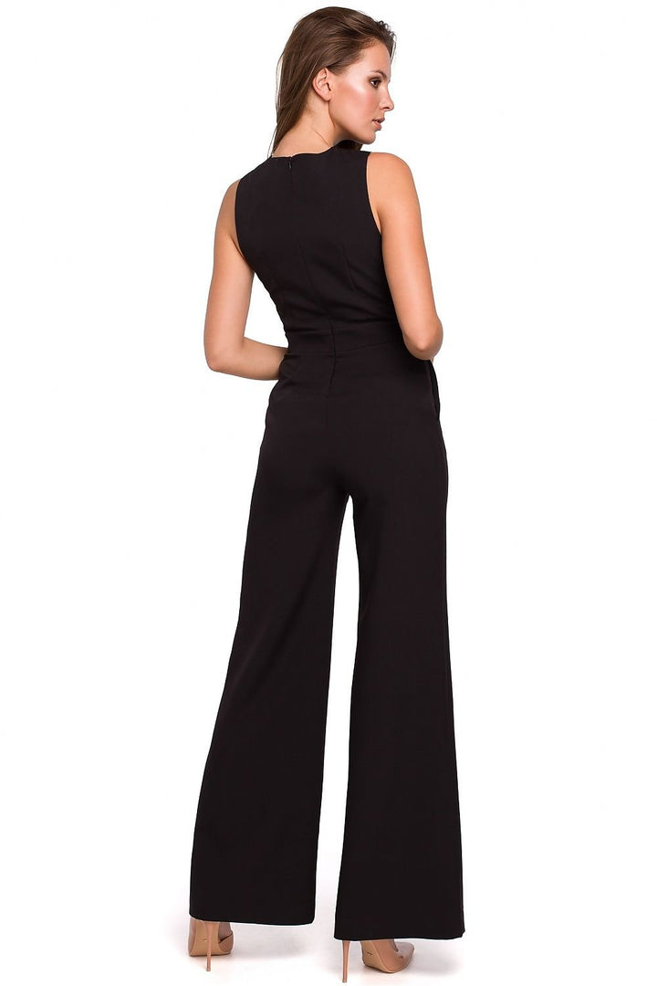 Modern Cross-Strap Overalls with Flared Trousers and Feminine Silhouette - Ludowika 