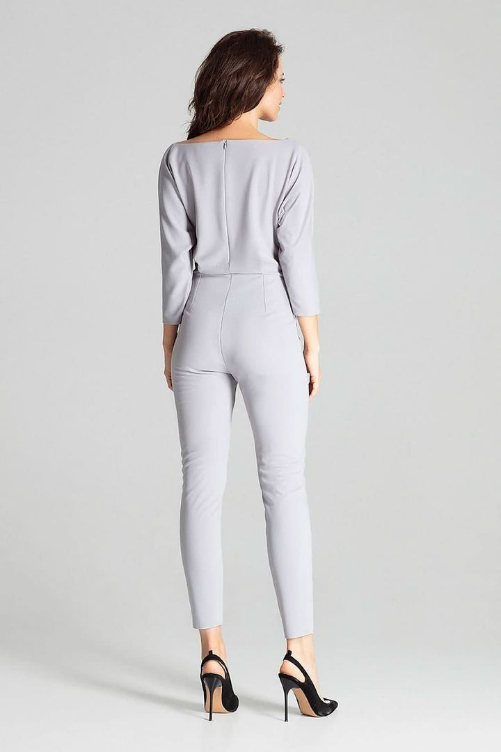 3/4-Sleeved Jumpsuit with Asymmetrical Pleats - Ludowika 