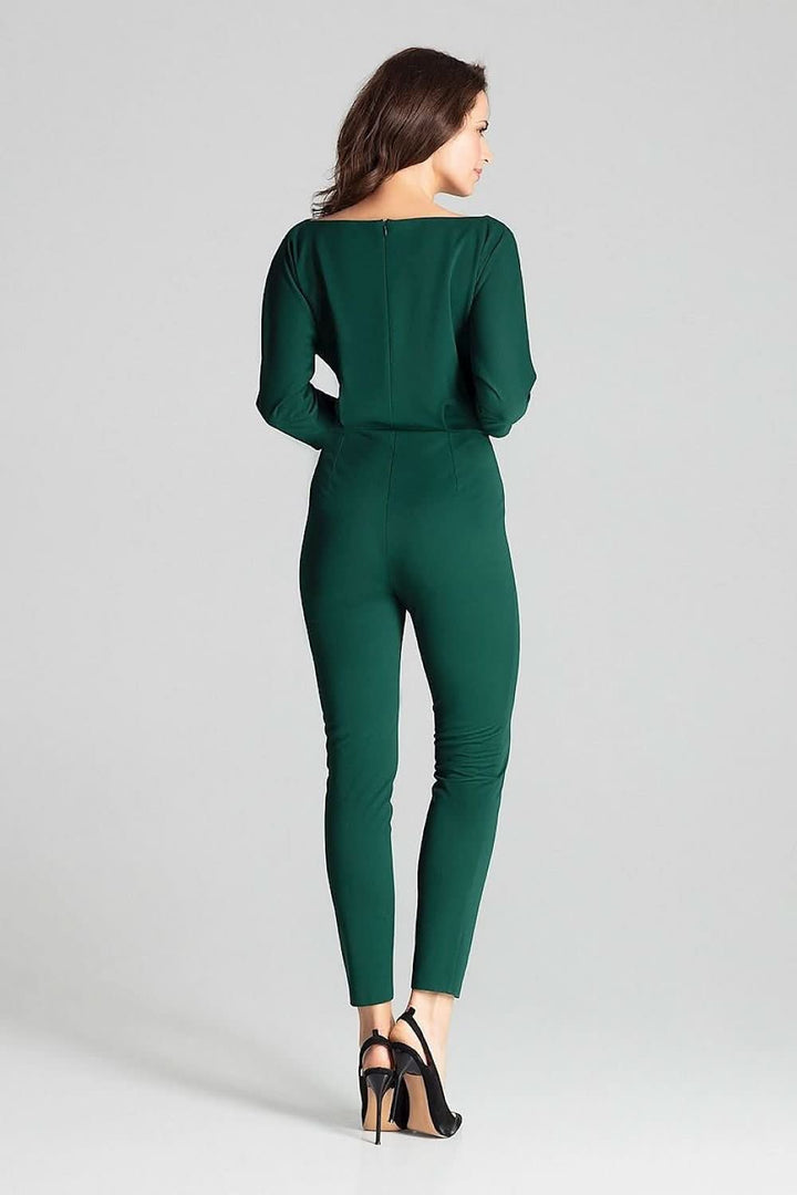 3/4-Sleeved Jumpsuit with Asymmetrical Pleats - Ludowika 