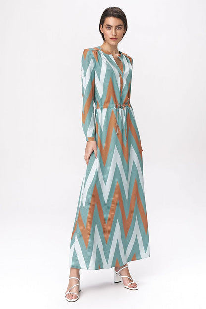 Maxi dress is a great choice for lovers of feminine, romantic and boho stylizations. Paired with stiletto heels and a jacket it can be an original soft-office alternative to classic office outfits. Pleasant to the touch, made of one hundred percent viscose provides a high comfort of wearing.