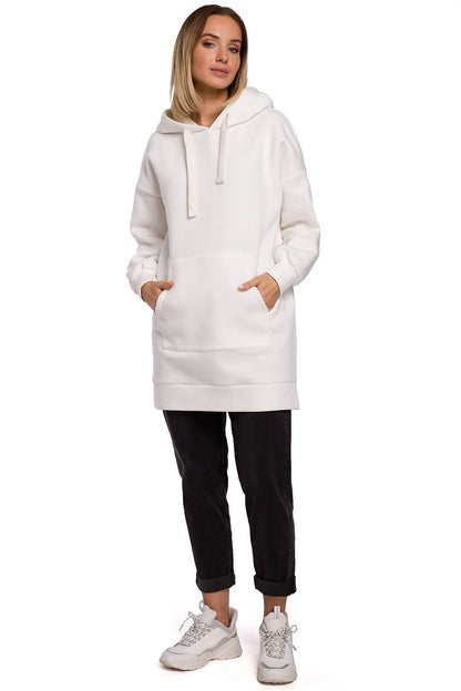 White Long Oversized Hoodie, Perfect for Layering or as a Dress