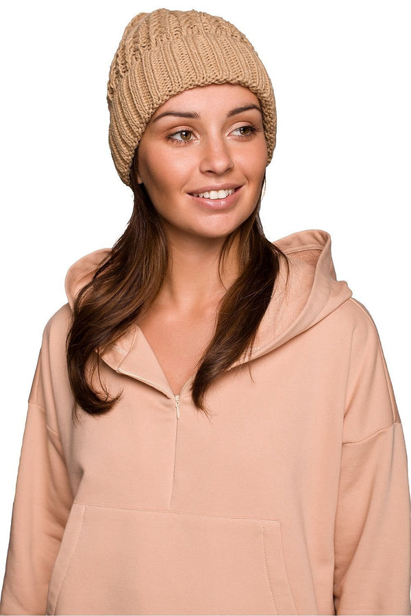 Braided Plait Cap with Ribbed Hem