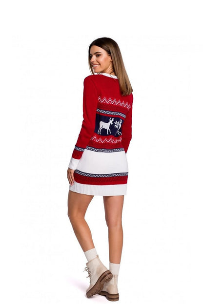 Robe pull de Noël avec motif de renne