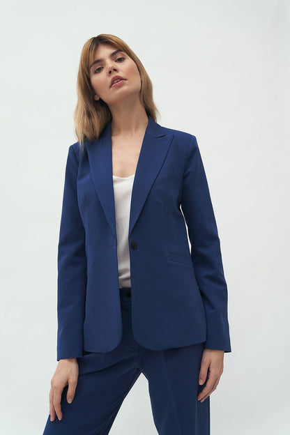 Slim-Fit Jacket with Single Button Fastening