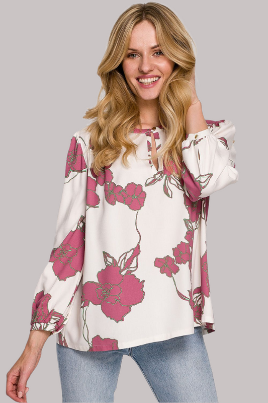 Florale Viskosebluse mit vielseitigem Schnitt