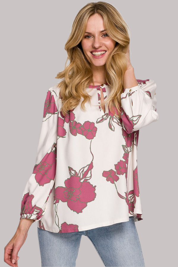 Floral Viscose Blouse with Versatile Cut - Ludowika 