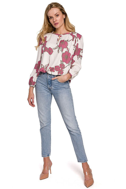 Florale Viskosebluse mit vielseitigem Schnitt