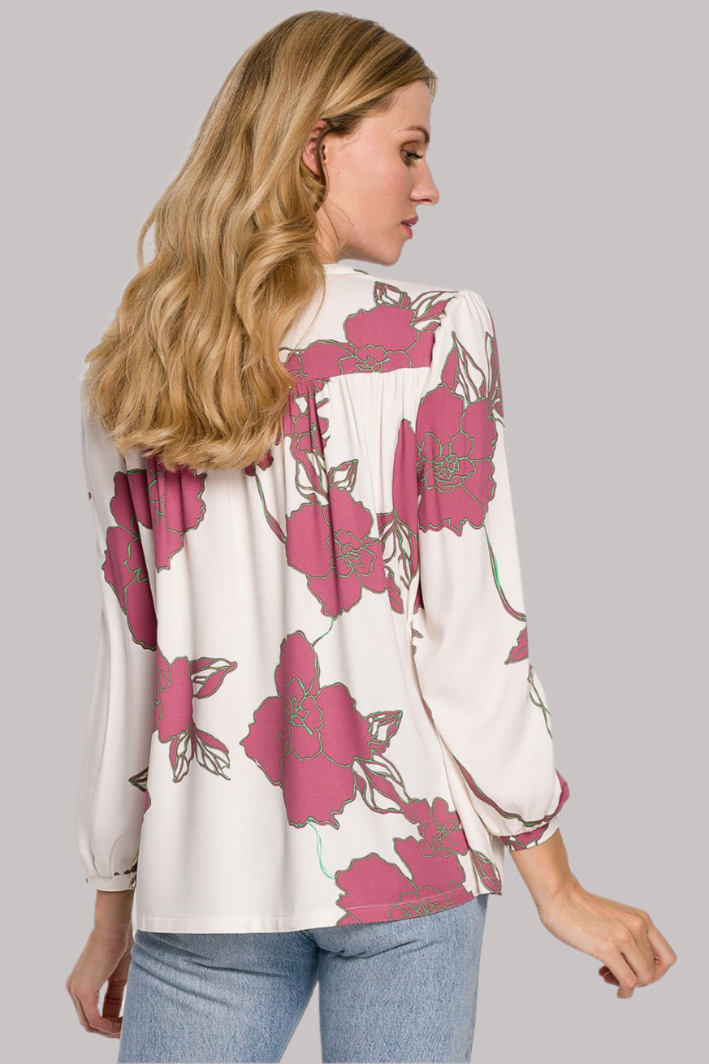 Florale Viskosebluse mit vielseitigem Schnitt