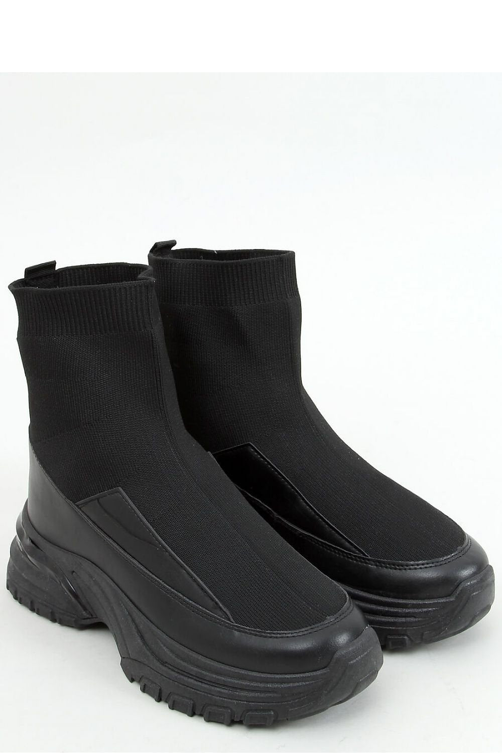 Bequeme Damen Stiefelette mit sockenähnlichem Obermaterial und hoher Sohle