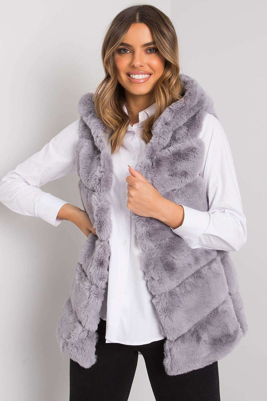 Women's Hooded Vest with Hook Fastening