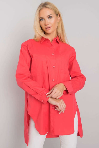 Chemise en coton à coupe allongée et manches longues