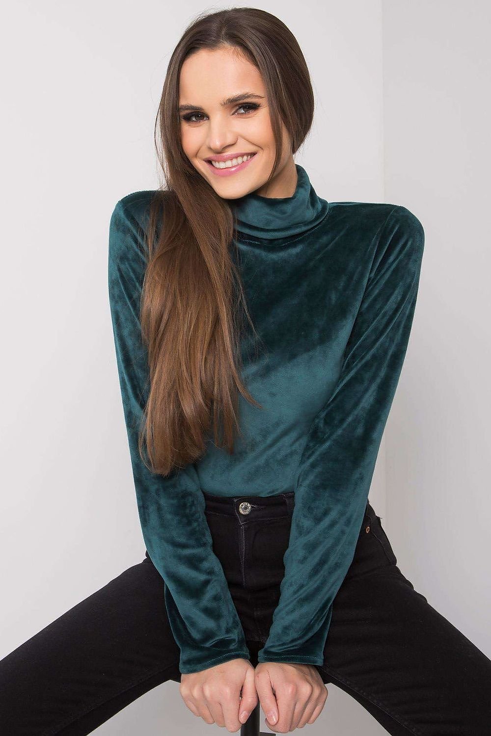 Elegant Velour Turtleneck for Women - Ludowika 