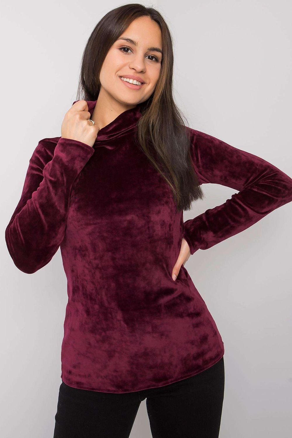 Elegant Velour Turtleneck for Women - Ludowika 