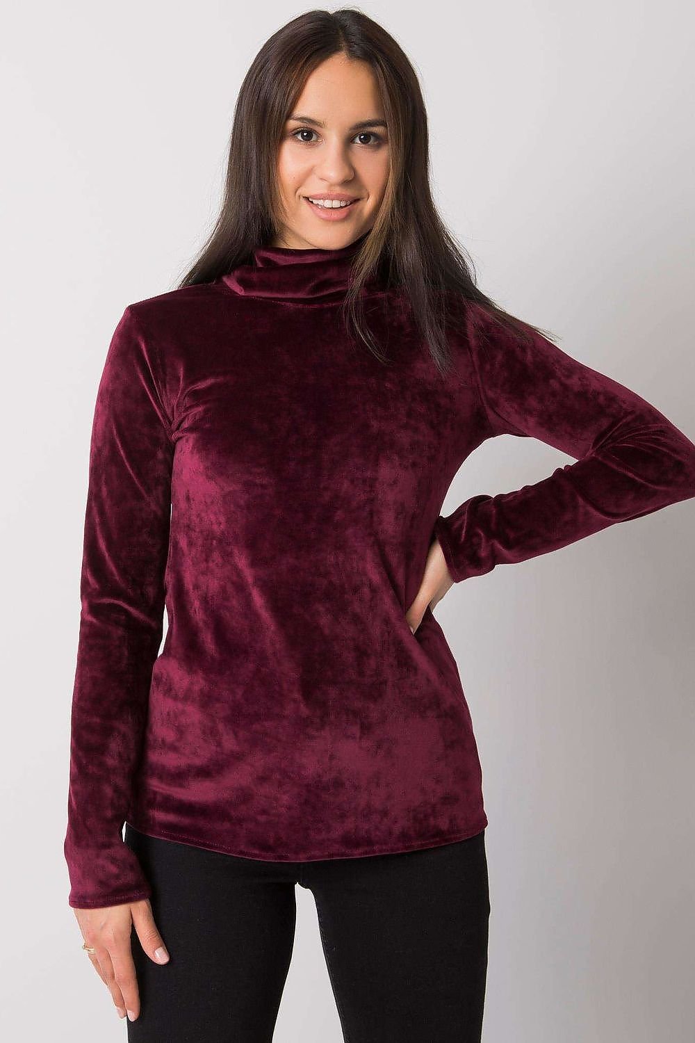 Elegant Velour Turtleneck for Women - Ludowika 