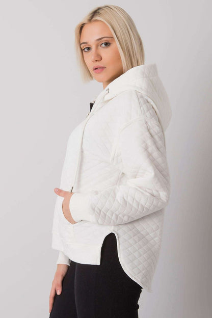 Quilted Zip-Up Hoodie with Front Slip Pockets