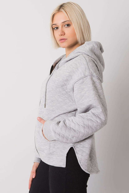 Quilted Zip-Up Hoodie with Front Slip Pockets