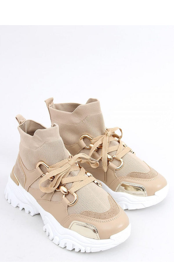 Bottines de sport pour femmes avec semelle épaisse et accents dorés