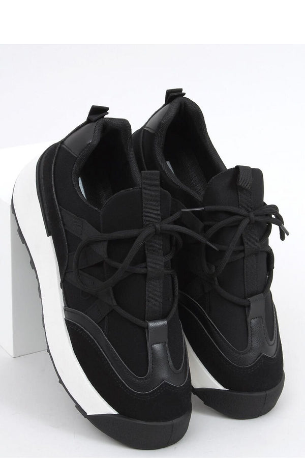 Chaussures de sport pour femmes à semelle haute en tissu, cuir écologique et daim écologique
