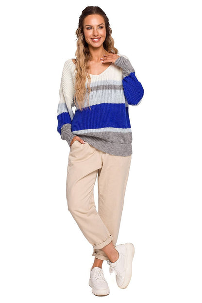 Loose-Fitting Sweater with V-Neck