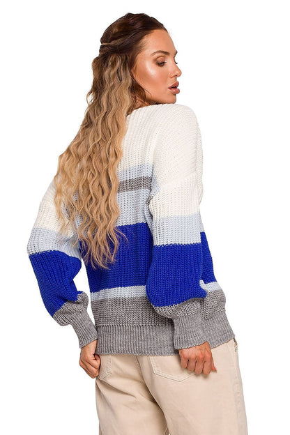 Loose-Fitting Sweater with V-Neck