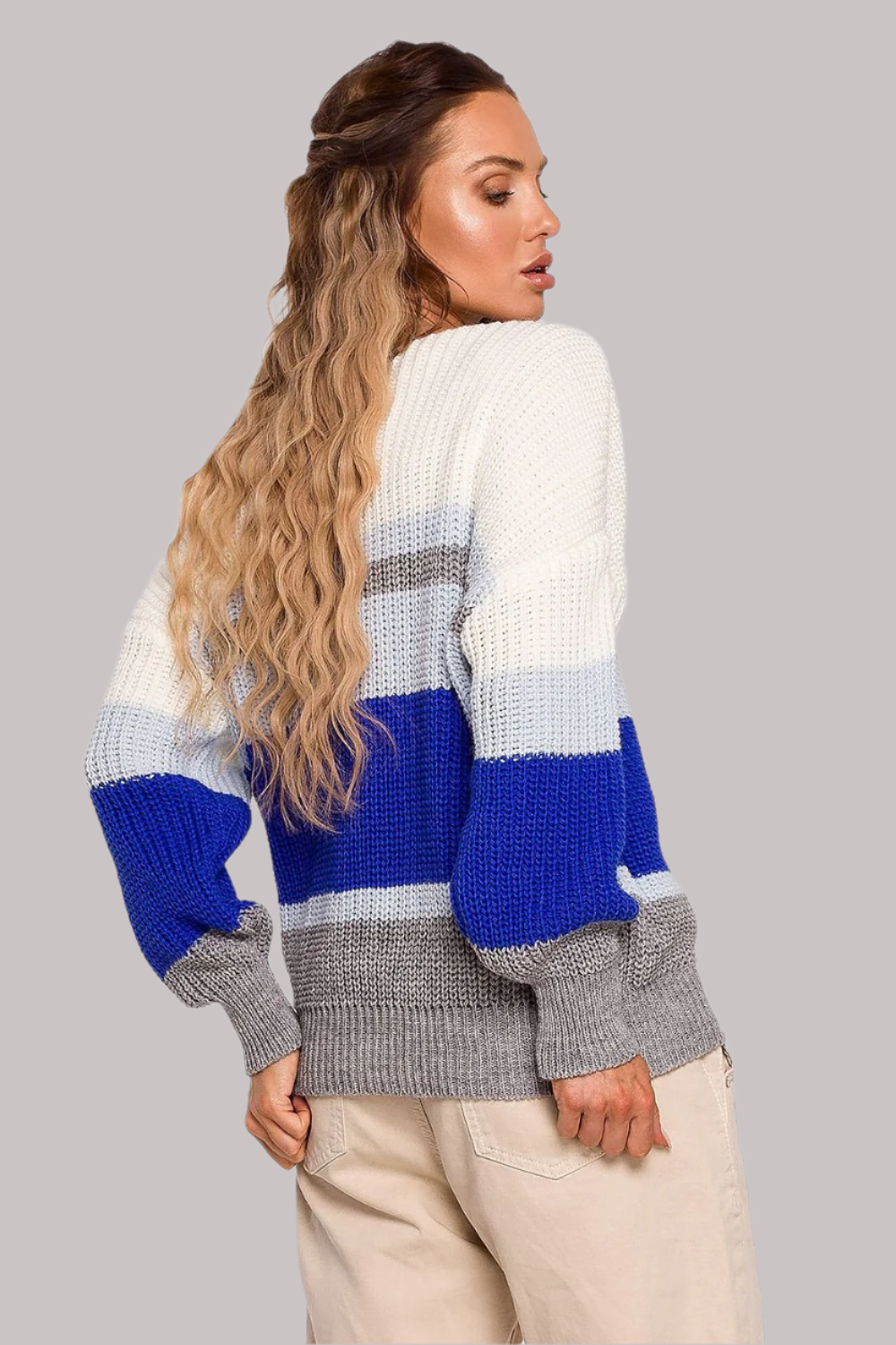 Loose-Fitting Sweater with V-Neck