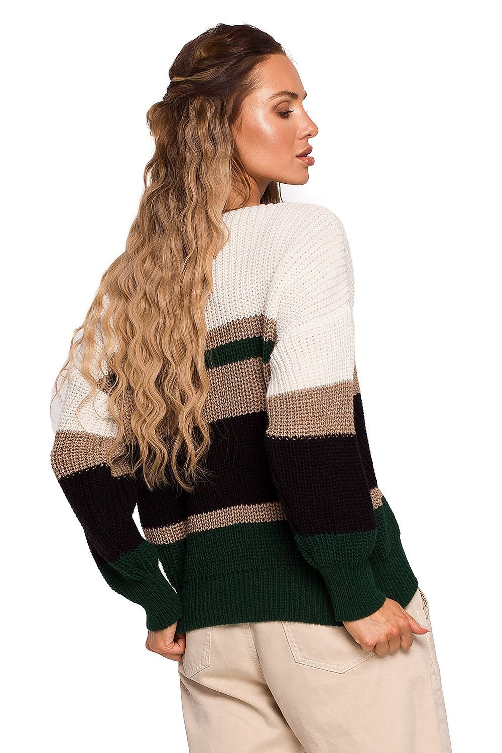 Loose-Fitting Sweater with V-Neck