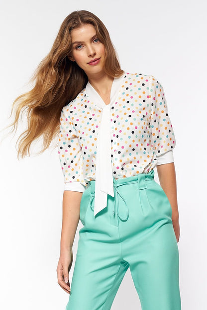 Retro Polka Dot Bluse für Damen