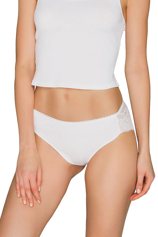 Classic Cotton Briefs with Lace Detail & Comfortable Elastic Waistband